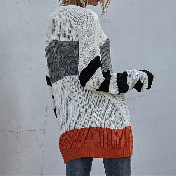 Bohemian oversized striped sweater - Picture 2 of 7